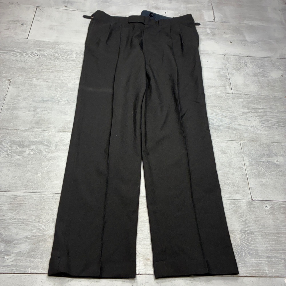Oxxford Clothes Maus & Hoffman Mens 40x30 Black Seville Tropical Wool Trousers